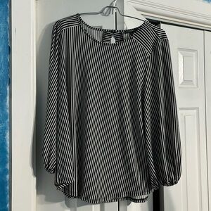 Adrianna Papell Striped Black and White Shirt